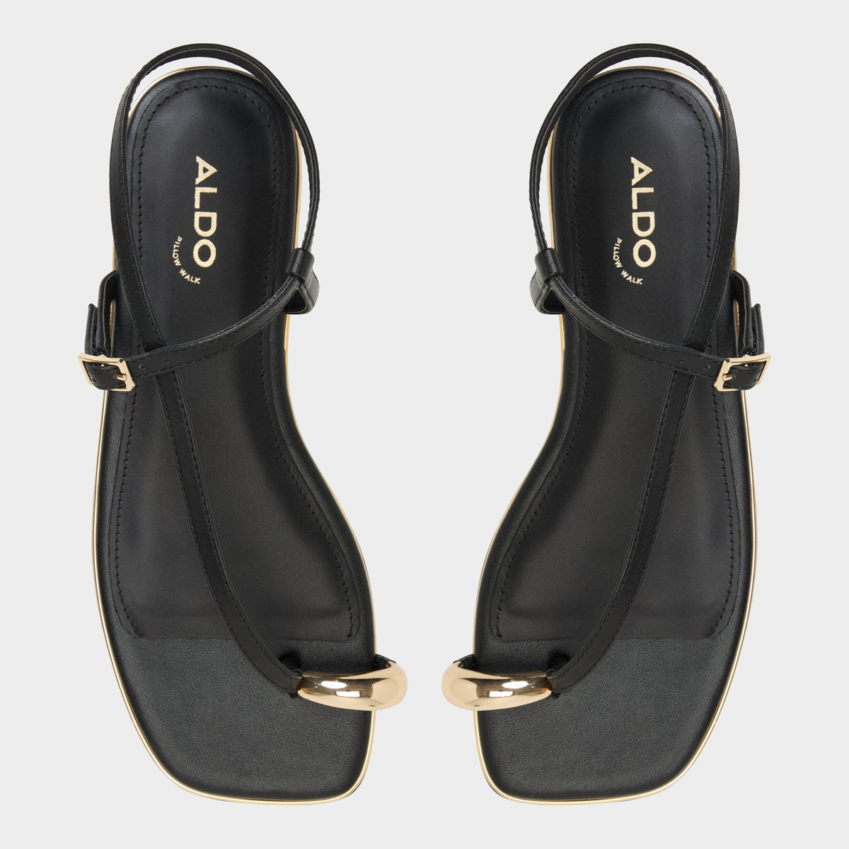 Jomalina Black Women's Flats - Strappy flat sandal | Aldo