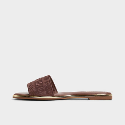 Oceania Medium Brown Women's Flats - Slide sandal | Aldo