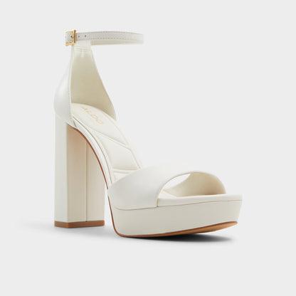 Enaegyn2.0 White/Bone Women's Platform Shoes - Strappy heeled sandal, Block heel | Aldo