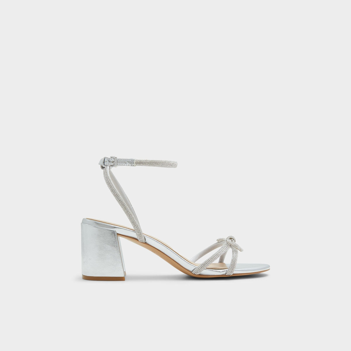 Bouclette Silver Women's Block heels - Strappy heeled sandal, Block heel | Aldo