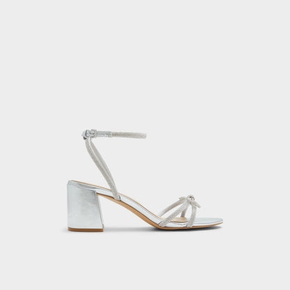 Bouclette Silver Women's Block heels - Strappy heeled sandal, Block heel | Aldo