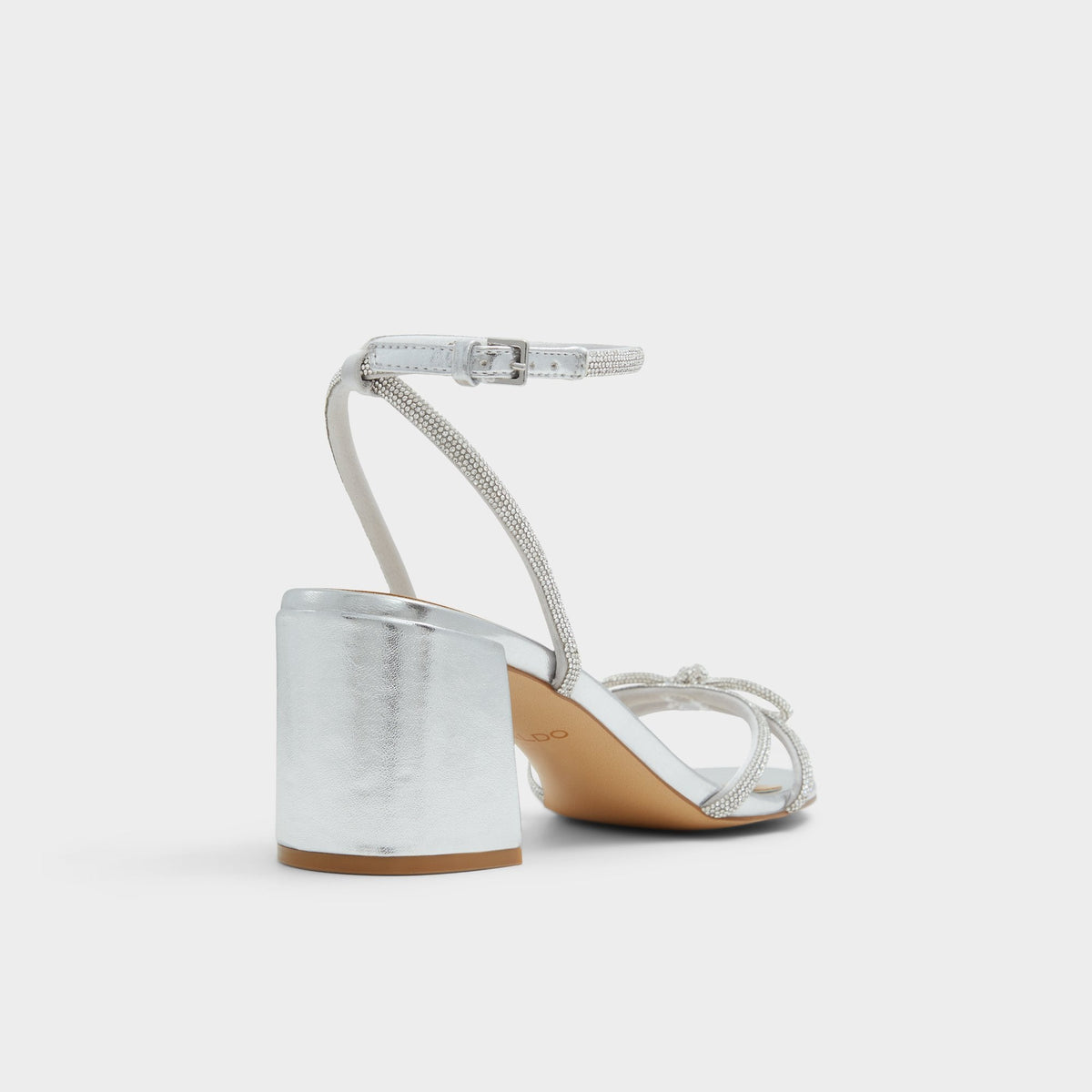Bouclette Silver Women's Block heels - Strappy heeled sandal, Block heel | Aldo