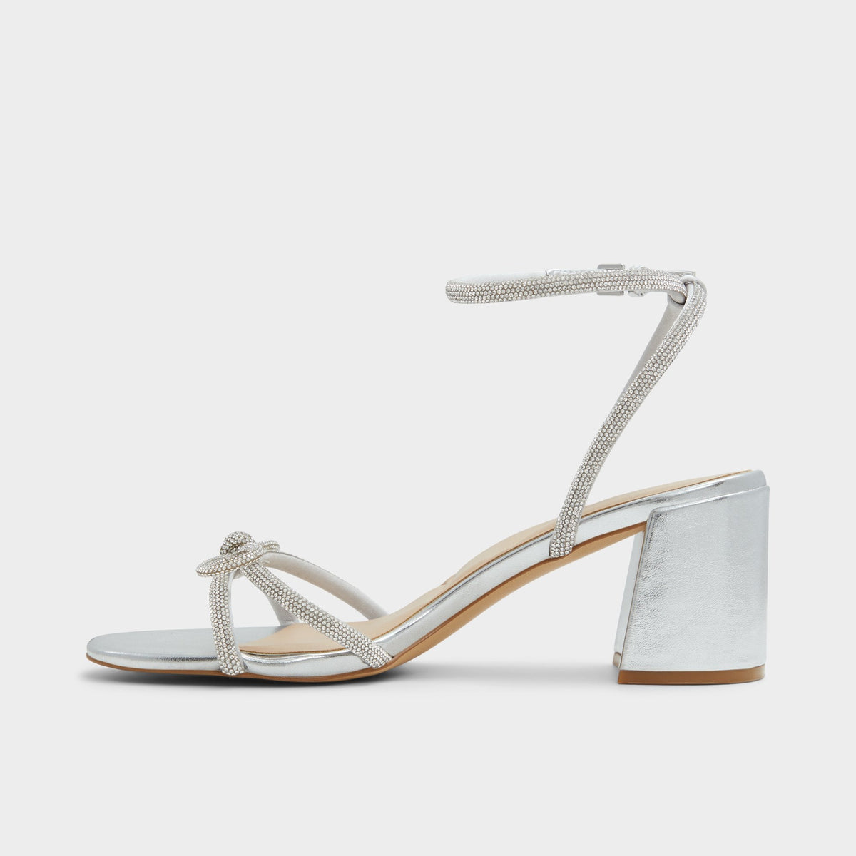 Bouclette Silver Women's Block heels - Strappy heeled sandal, Block heel | Aldo