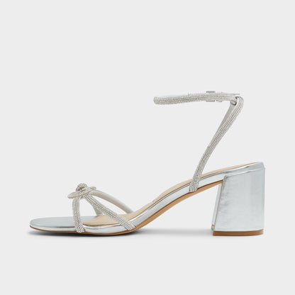 Bouclette Silver Women's Block heels - Strappy heeled sandal, Block heel | Aldo