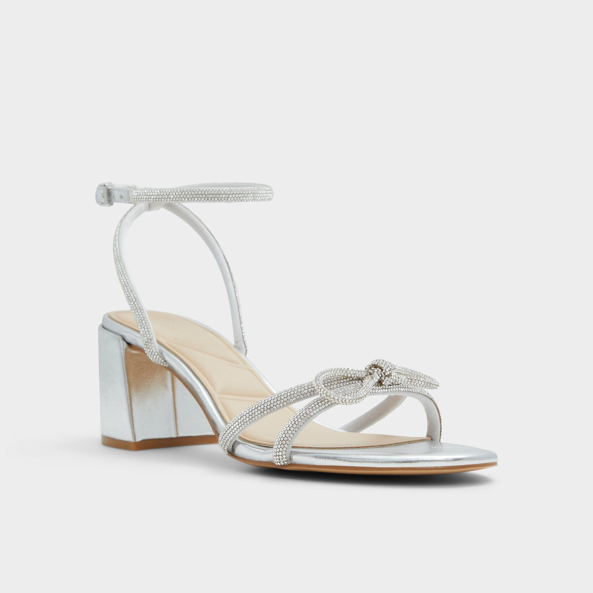 Bouclette Silver Women's Block heels - Strappy heeled sandal, Block heel | Aldo