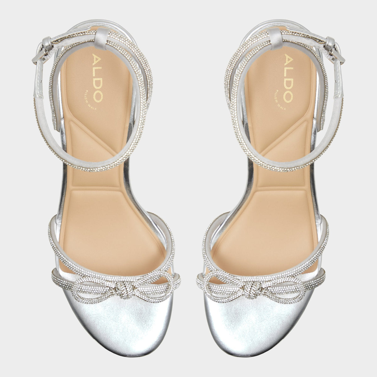 Bouclette Silver Women's Block heels - Strappy heeled sandal, Block heel | Aldo