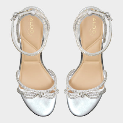 Bouclette Silver Women's Block heels - Strappy heeled sandal, Block heel | Aldo