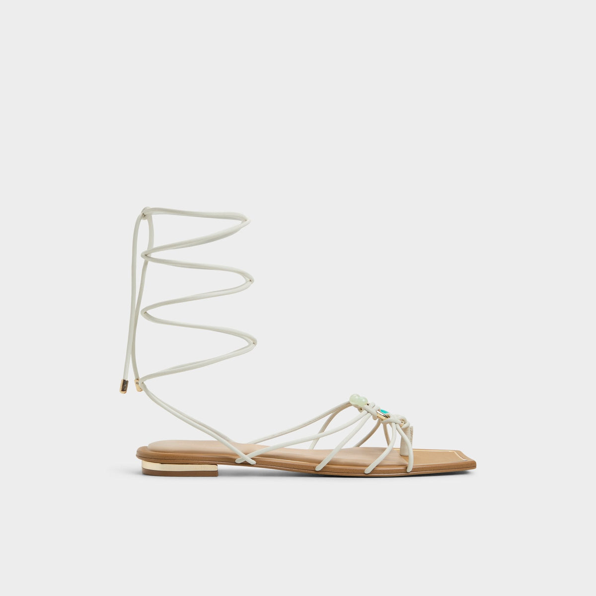 Nirena White/Bone Women's Flats - Strappy flat sandal | Aldo