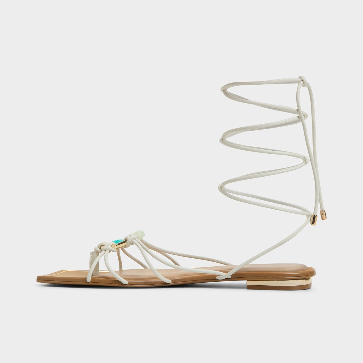 Nirena White/Bone Women's Flats - Strappy flat sandal | Aldo