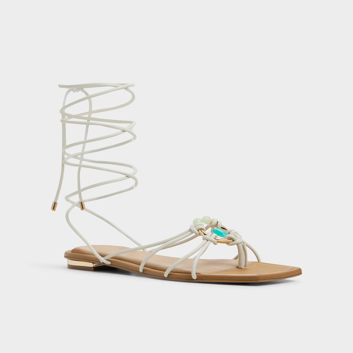 Nirena White/Bone Women's Flats - Strappy flat sandal | Aldo