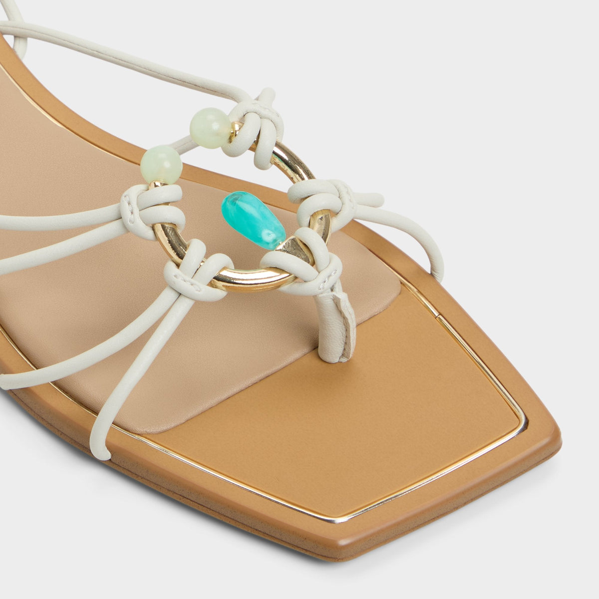 Nirena White/Bone Women's Flats - Strappy flat sandal | Aldo