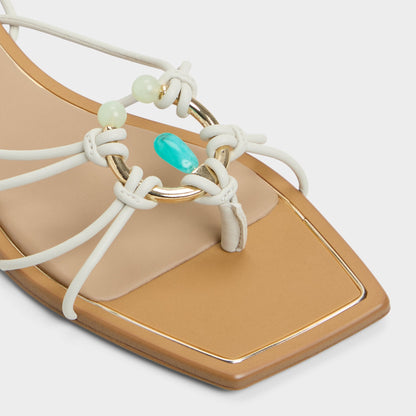 Nirena White/Bone Women's Flats - Strappy flat sandal | Aldo