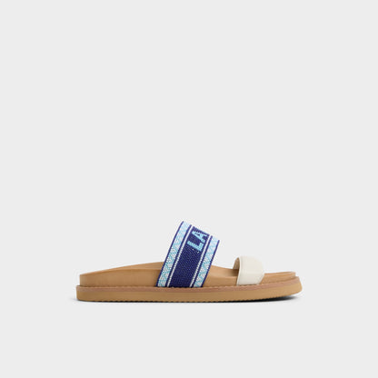 Beachvacay White/Blue Women's Footbed sandals - Slide sandal, Footbed sandal | Aldo