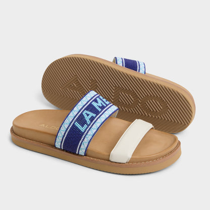 Beachvacay White/Blue Women's Footbed sandals - Slide sandal, Footbed sandal | Aldo