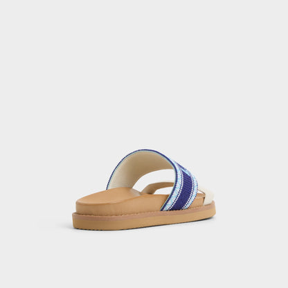Beachvacay White/Blue Women's Footbed sandals - Slide sandal, Footbed sandal | Aldo