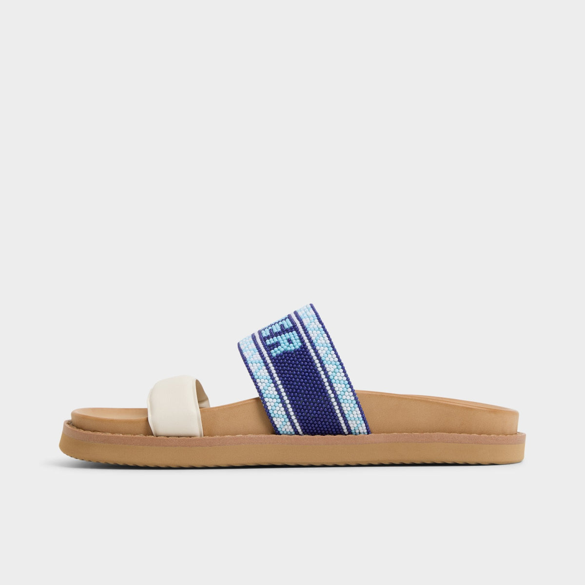 Beachvacay White/Blue Women's Footbed sandals - Slide sandal, Footbed sandal | Aldo