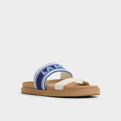 Beachvacay White/Blue Women's Footbed sandals - Slide sandal, Footbed sandal | Aldo