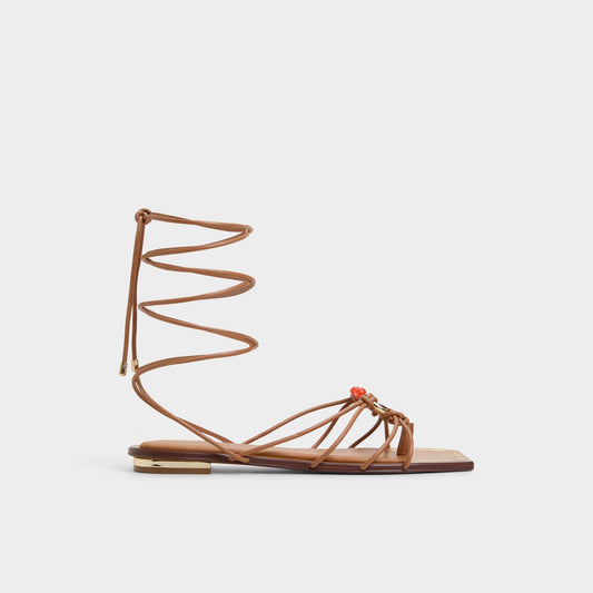 Nirena Medium Brown Women's Flats - Strappy flat sandal | Aldo