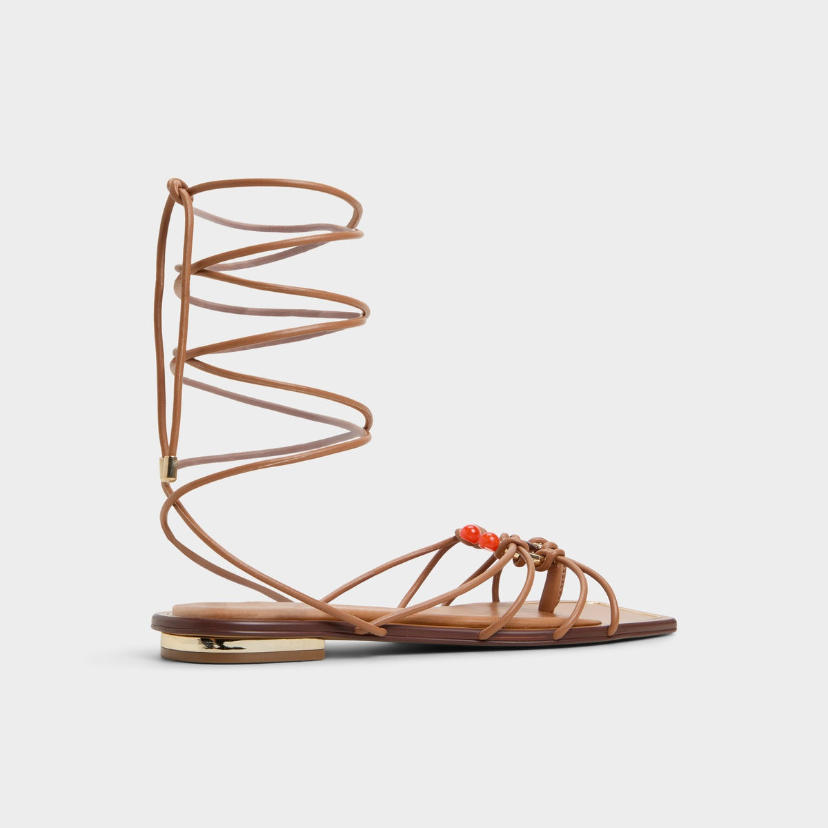 Nirena Medium Brown Women's Flats - Strappy flat sandal | Aldo