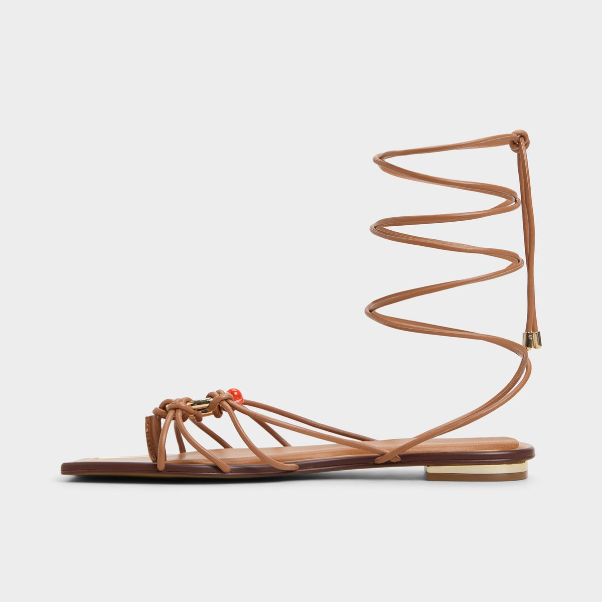 Nirena Medium Brown Women's Flats - Strappy flat sandal | Aldo