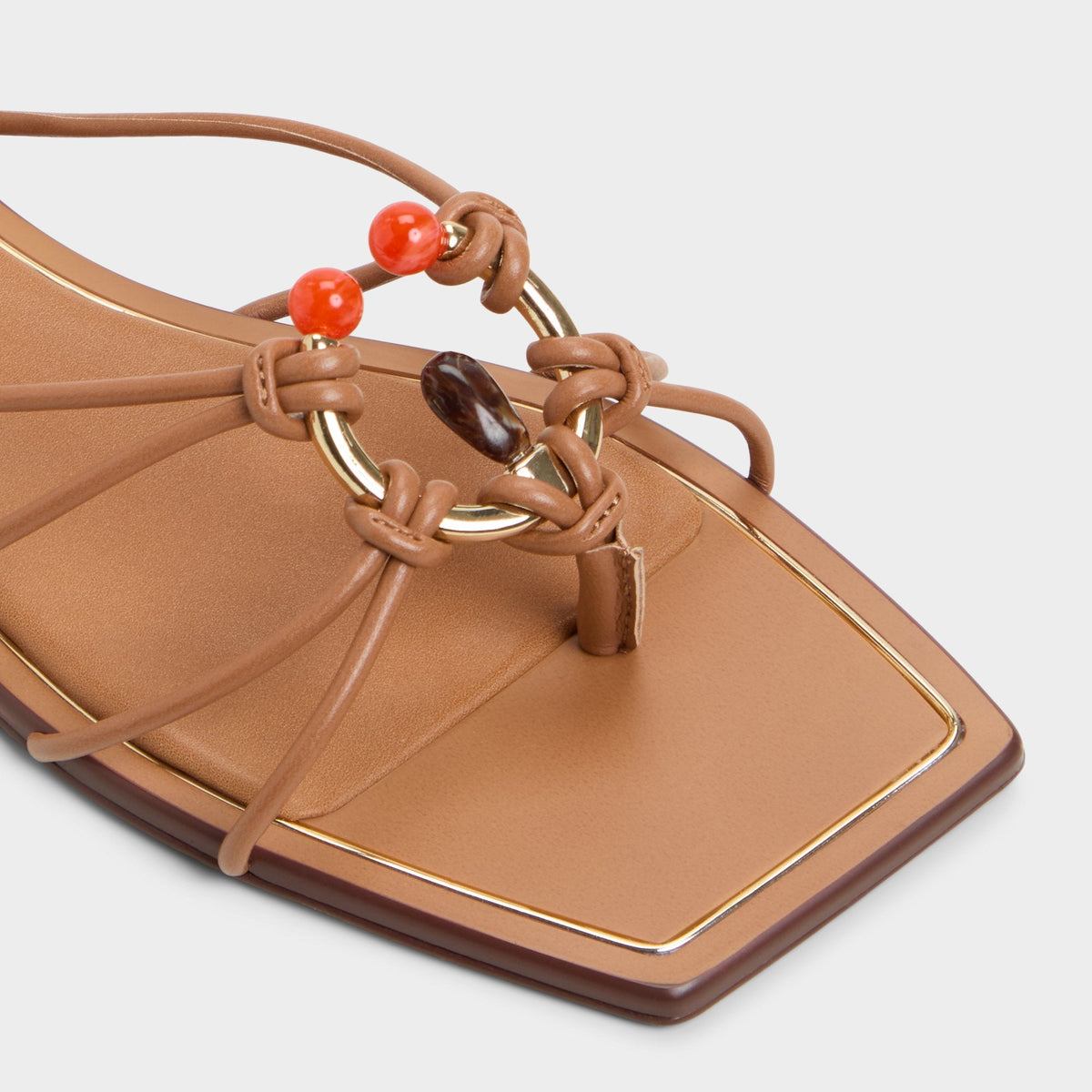 Nirena Medium Brown Women's Flats - Strappy flat sandal | Aldo