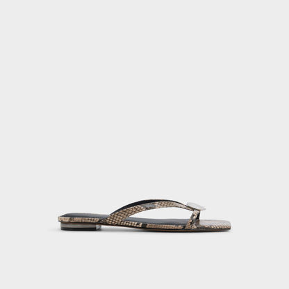 Iliria White/Black Women's Flats - Slide sandal | Aldo