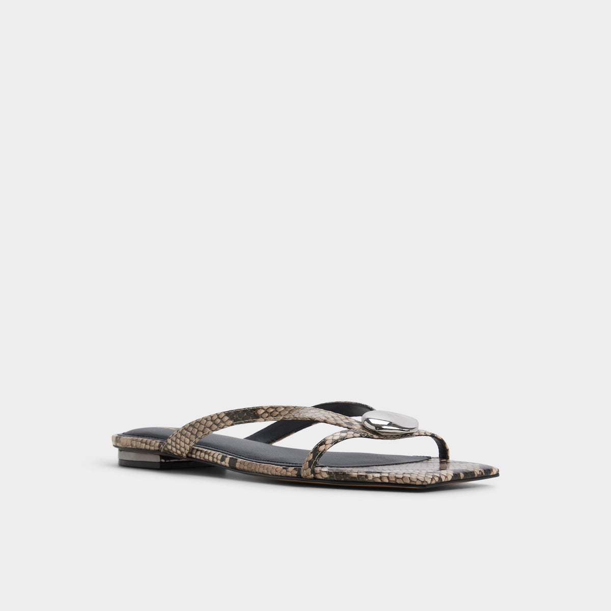 Iliria White/Black Women's Flats - Slide sandal | Aldo