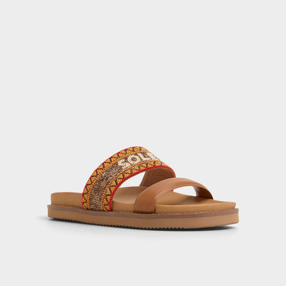 Beachvacay Brown Multi Women's Footbed sandals -  | Aldo
