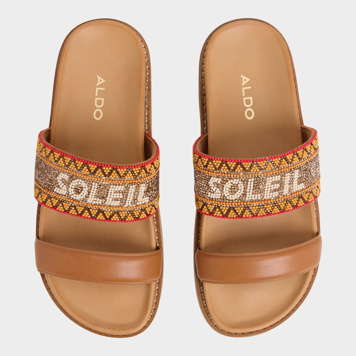 Beachvacay Brown Multi Women's Footbed sandals -  | Aldo