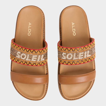 Beachvacay Brown Multi Women's Footbed sandals -  | Aldo