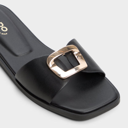 Tidella Black Women's Flats - Slide sandal | Aldo