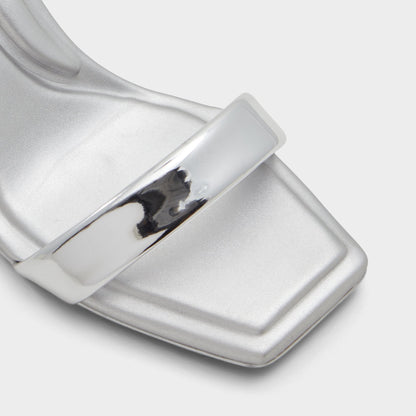 Aurorai Silver Women's Block heels - Strappy heeled sandal, Block heel | Aldo