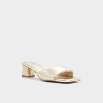 Aneka Gold Women's Heeled mules - Heeled mule, Block heel | Aldo