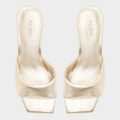 Aneka Gold Women's Heeled mules - Heeled mule, Block heel | Aldo