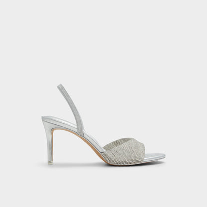 Aitana in Silver - Strappy heeled sandal, Stiletto heel | Aldo