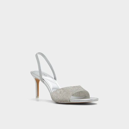 Aitana in Silver - Strappy heeled sandal, Stiletto heel | Aldo