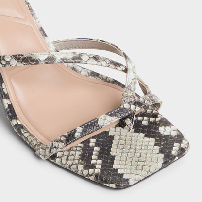 Calypsa White/Black Women's Animal Prints - Strappy heeled sandal | Aldo