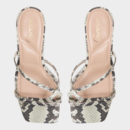 Calypsa White/Black Women's Animal Prints - Strappy heeled sandal | Aldo