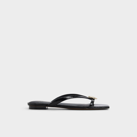 Iliria Black Women's Flats - Slide sandal | Aldo