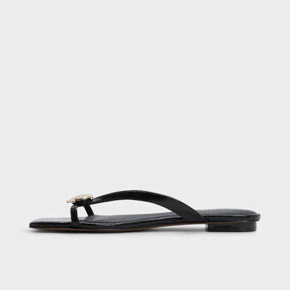 Iliria Black Women's Flats - Slide sandal | Aldo