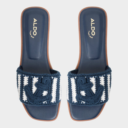 Sabbia Blue Combo Women's Flats - Slide sandal | Aldo