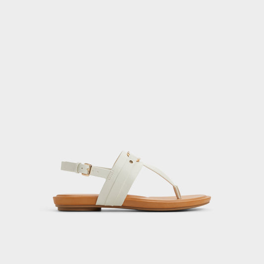 Taylen White/Bone Women's Footbed sandals - T-strap sandal | Aldo