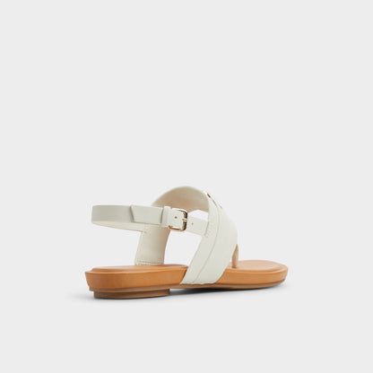 Taylen White/Bone Women's Footbed sandals - T-strap sandal | Aldo