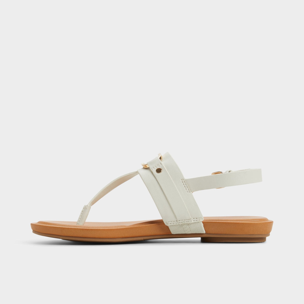 Taylen White/Bone Women's Footbed sandals - T-strap sandal | Aldo