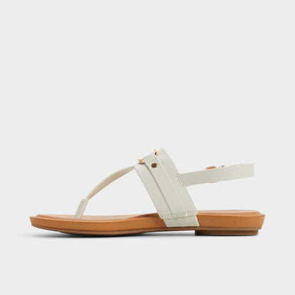 Taylen White/Bone Women's Footbed sandals - T-strap sandal | Aldo