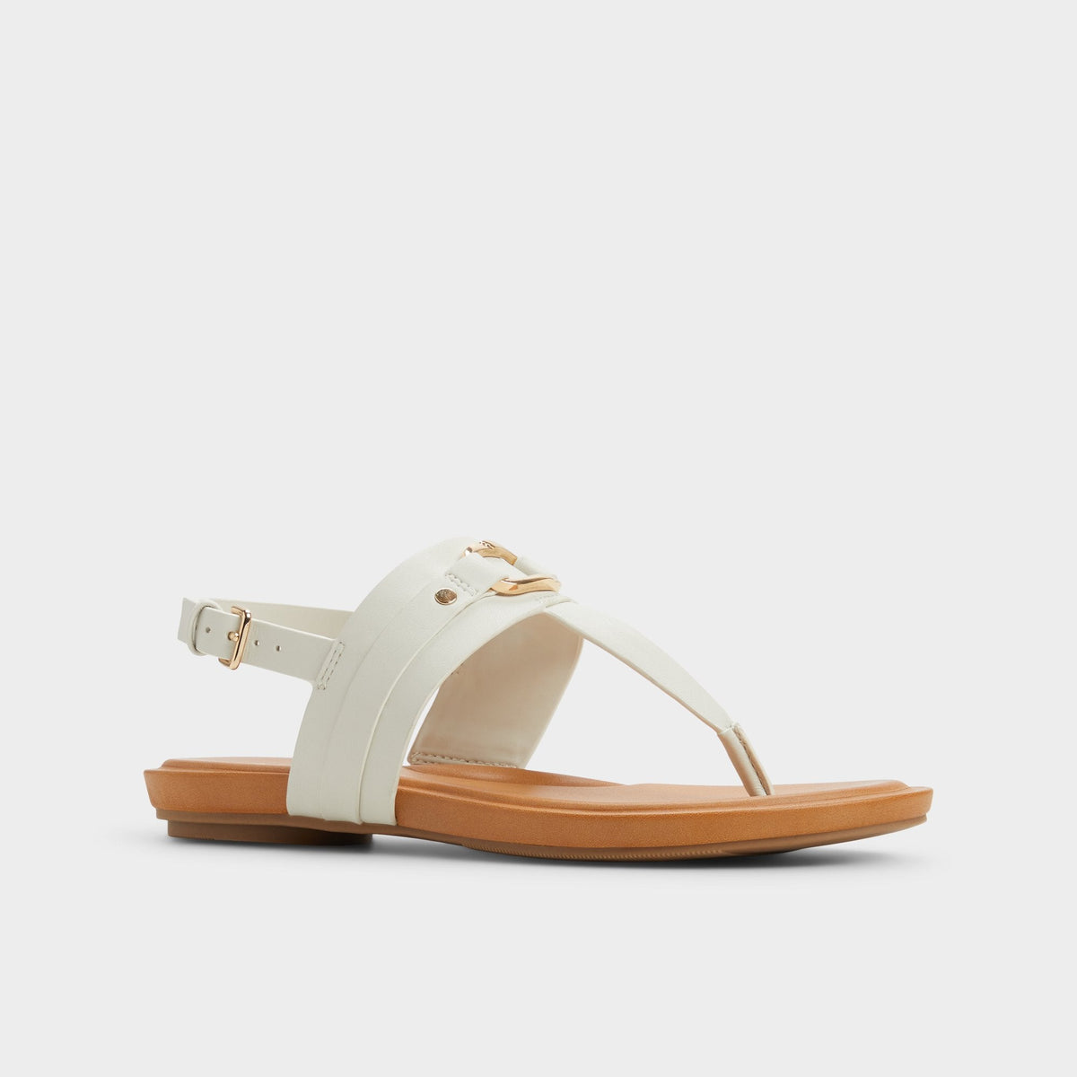 Taylen White/Bone Women's Footbed sandals - T-strap sandal | Aldo