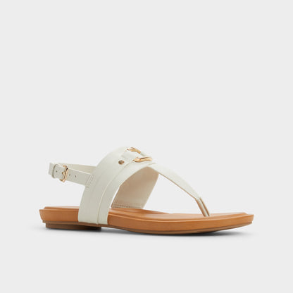 Taylen White/Bone Women's Footbed sandals - T-strap sandal | Aldo
