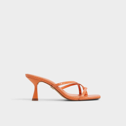 Calypsa Medium Orange Women's Heeled mules - Strappy heeled sandal | Aldo