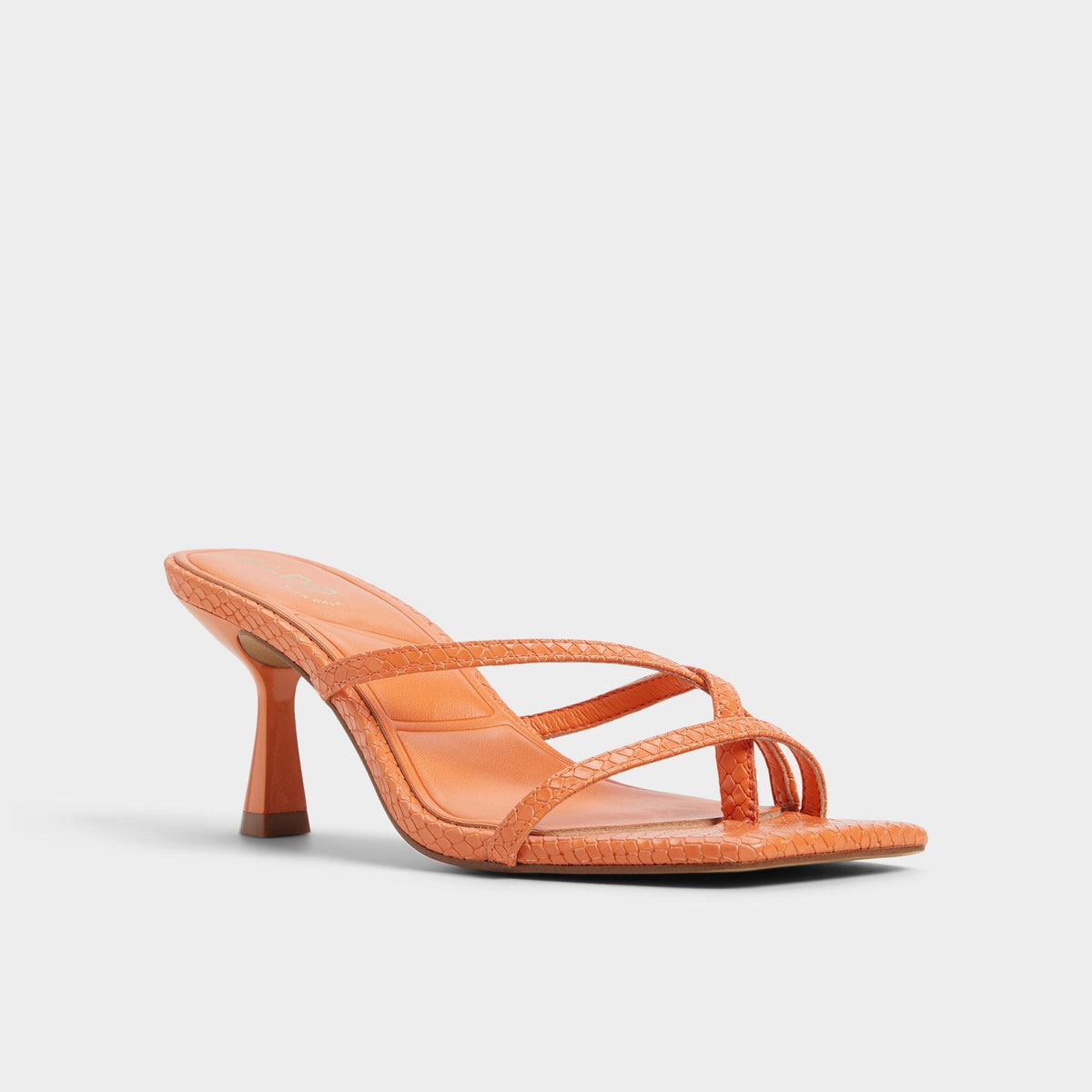 Calypsa Medium Orange Women's Heeled mules - Strappy heeled sandal | Aldo