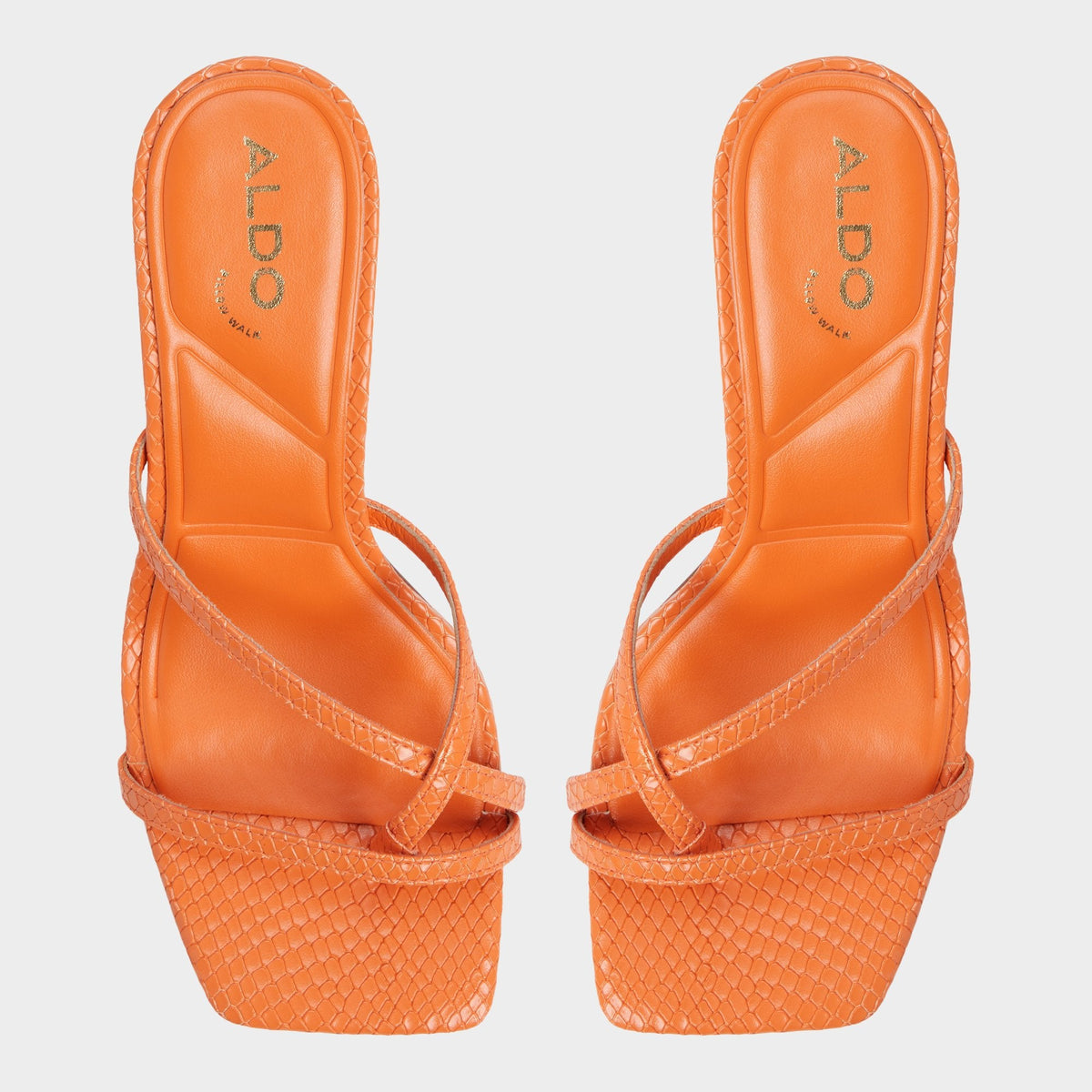 Calypsa Medium Orange Women's Heeled mules - Strappy heeled sandal | Aldo